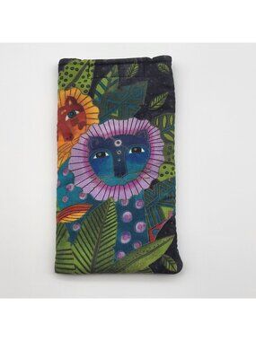 Laurel Burch Fabric Eyeglasses holder case reading glasses homemade Lion cats
